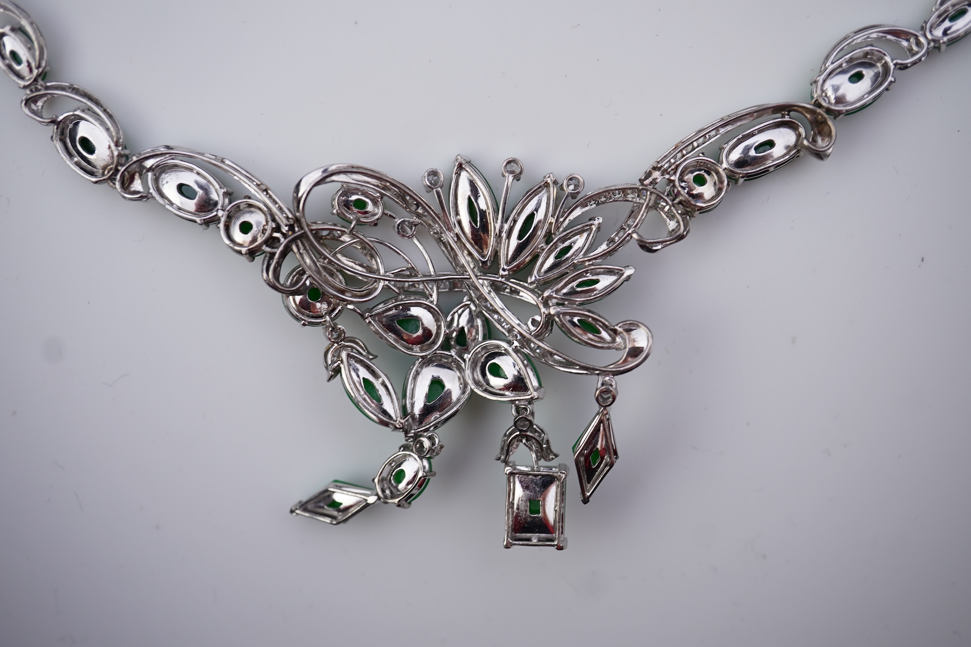 A jadeite and diamond demi-parure, 1960s